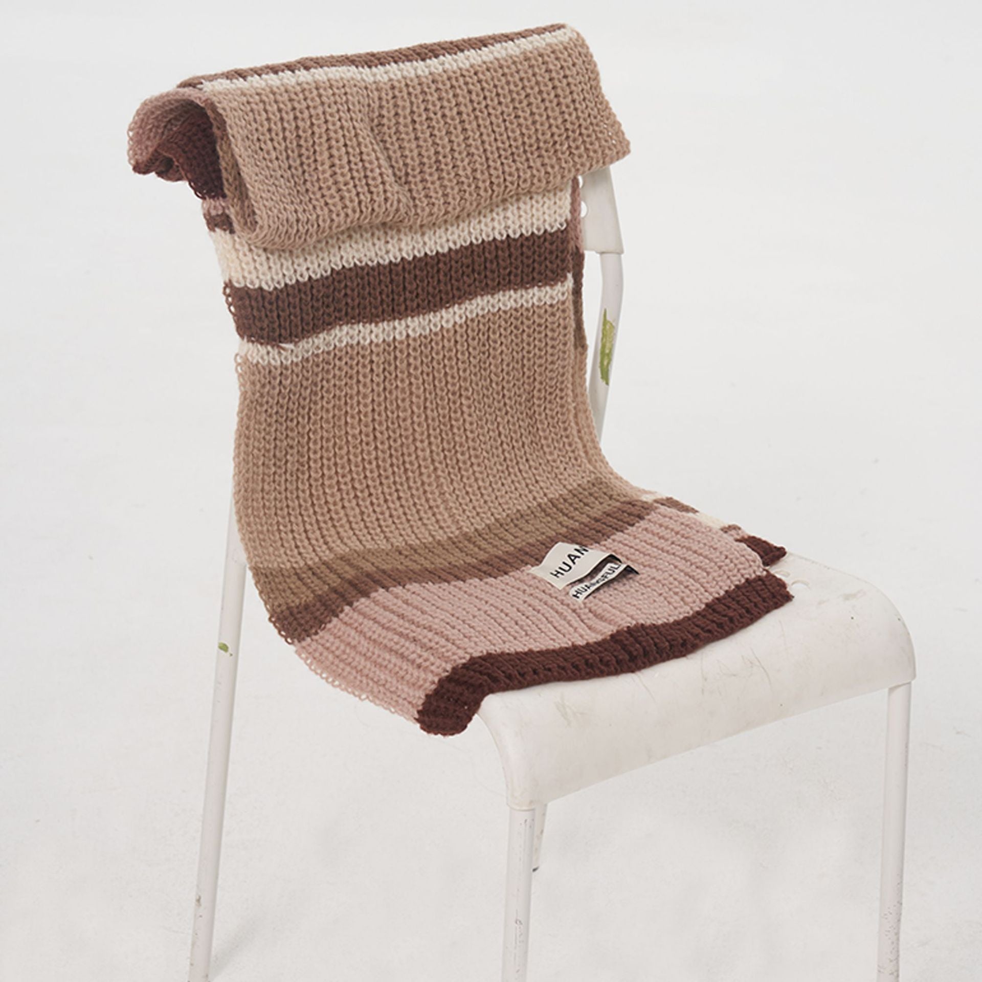 Wholesale Retro Multi-color Contrast Striped Wool Knitted Scarf