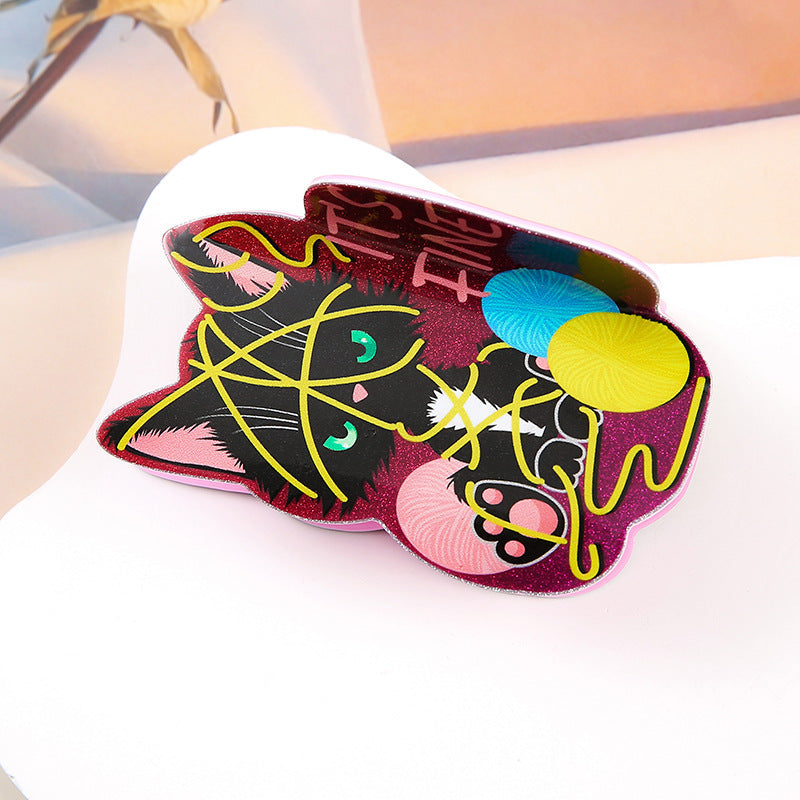 Wholesale New French Rhinestone Cat Hair Claw Clip Acrylic Hollow Women S Hair Accessory Cute Everyday Styling For Boutique Resale