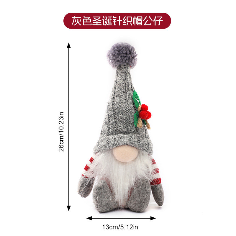 Wholesale Christmas Doll Knitted Pointed Hat Sitting Decoration