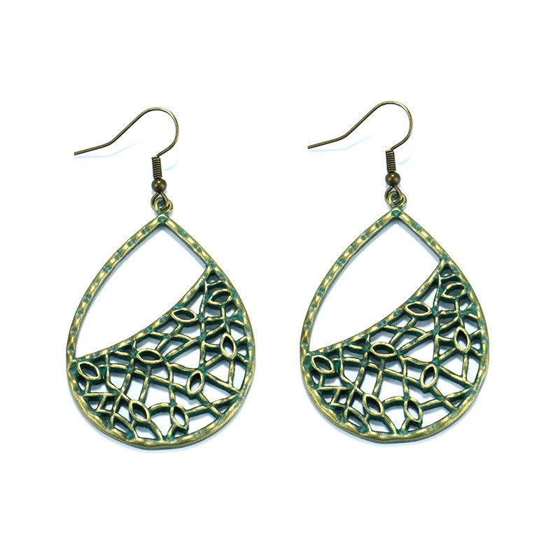 Wholesale Popular Retro Bohemian Geometric Alloy Exaggerated Earrings