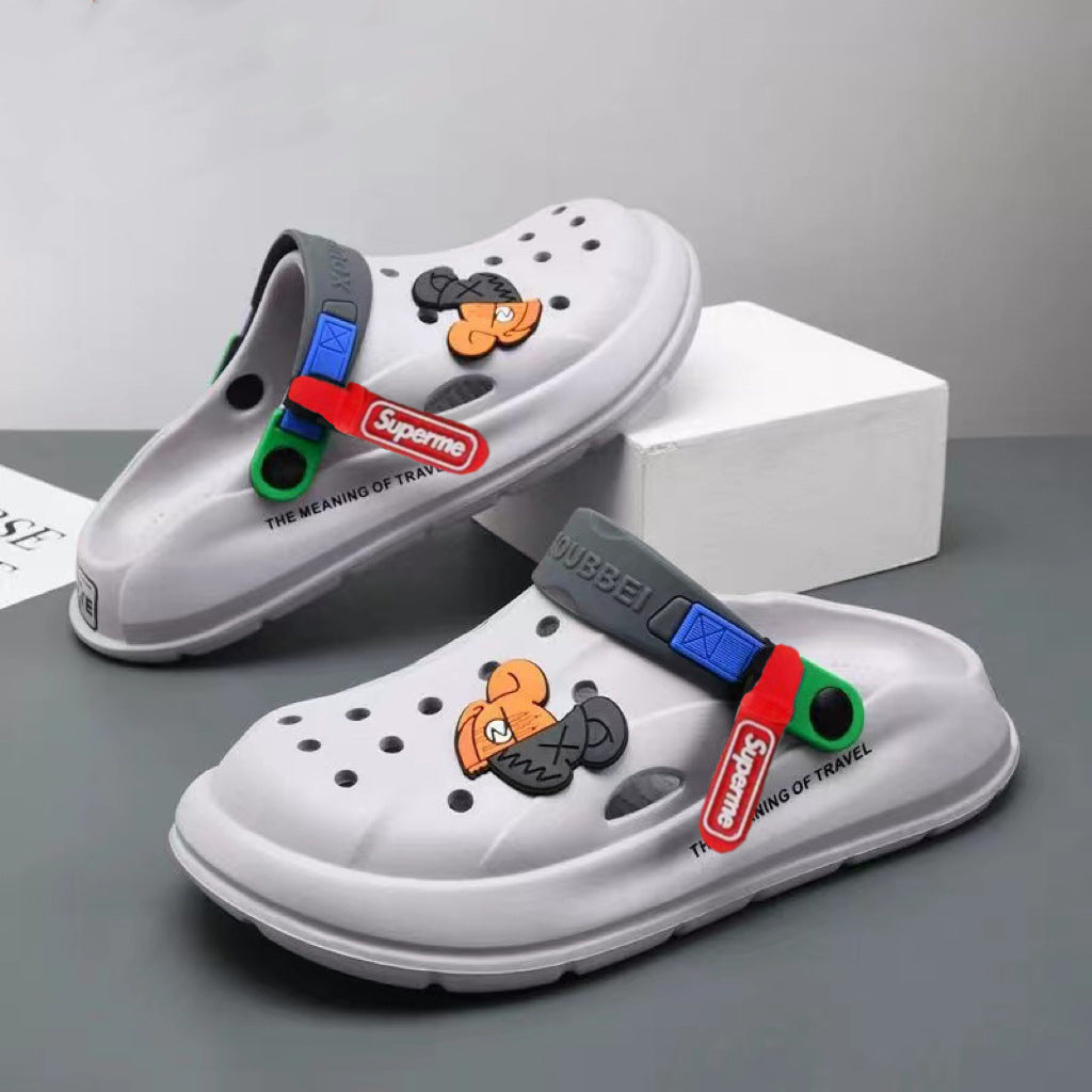 Wholesale Men's summer thick-soled casual sports non-slip soft-soled sandals outdoor dual-use drooping beach slippers