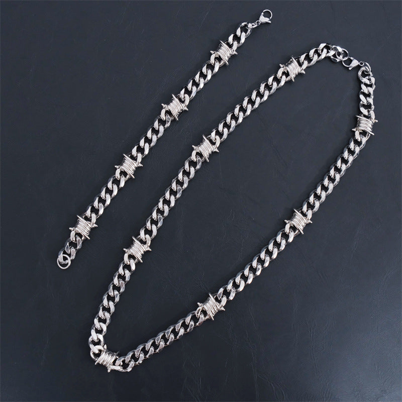 Wholesale Cuban Chain Stainless Steel Punk Knot Titanium Steel Necklace