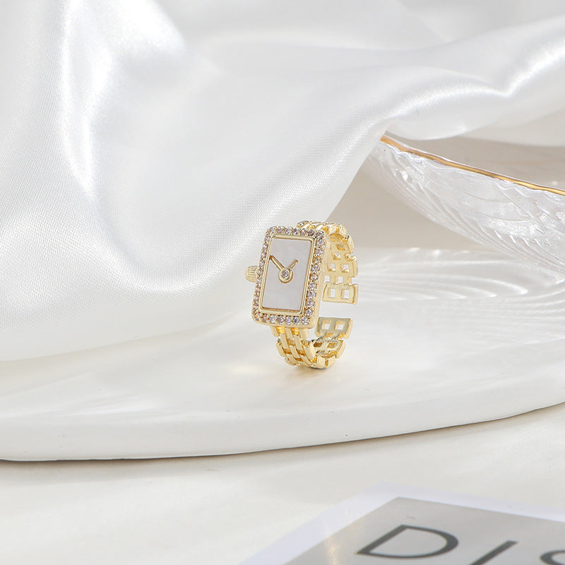 Wholesale Square Watch Chains with Zircon Openings Copper Ring