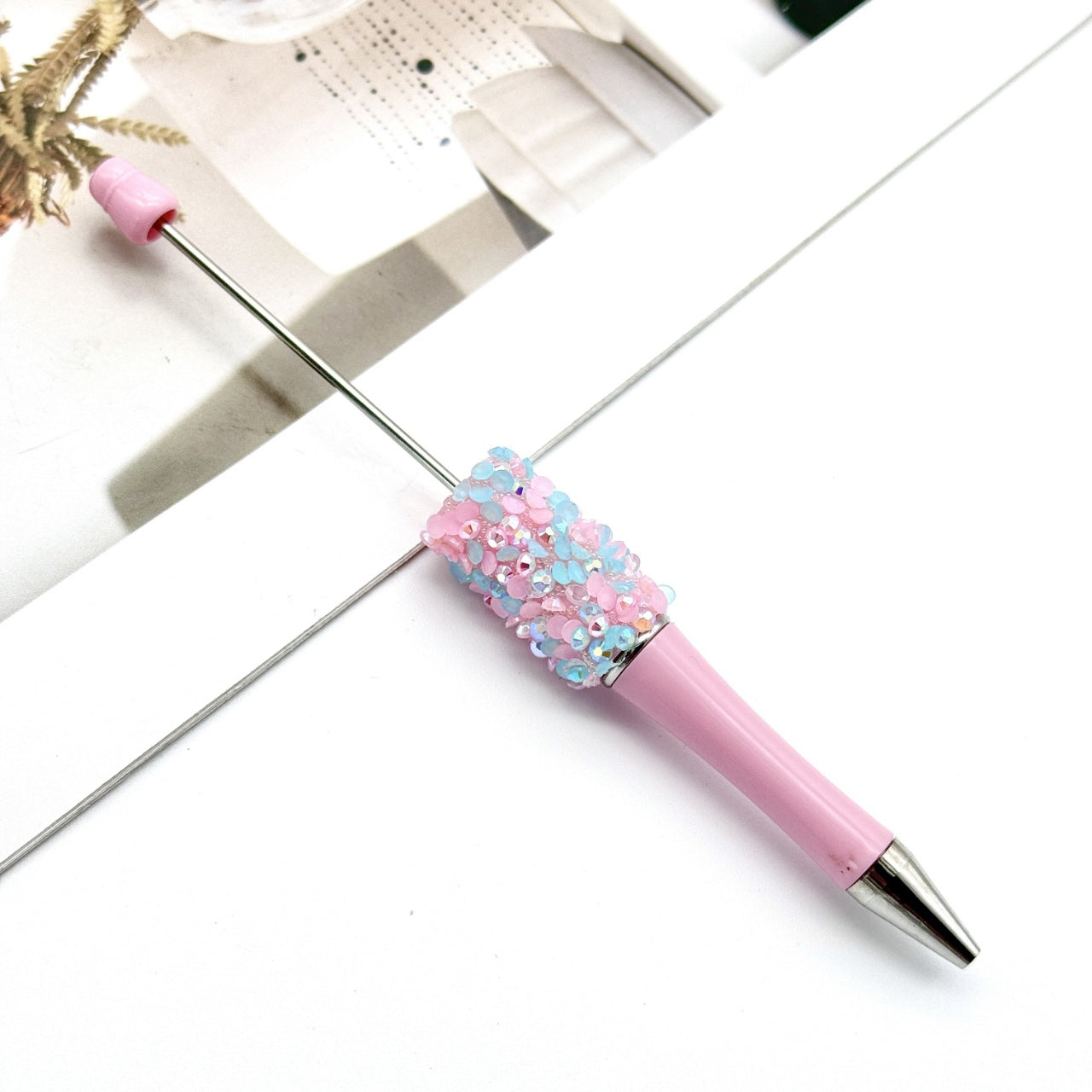Wholesale DIY Sequin Bead Pen Colorful Resin Ballpoint Pen