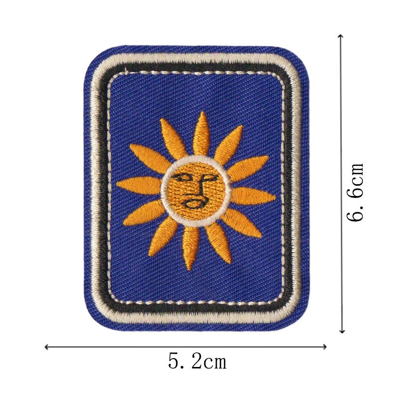 Wholesale Folk Art Totem Sun Contion Embroidered Patches Set Of 12 Iron On Badges For Coats And DIY Accessory