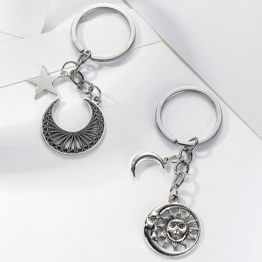 Wholesale Alloy Sun Moon Star Key Keychain