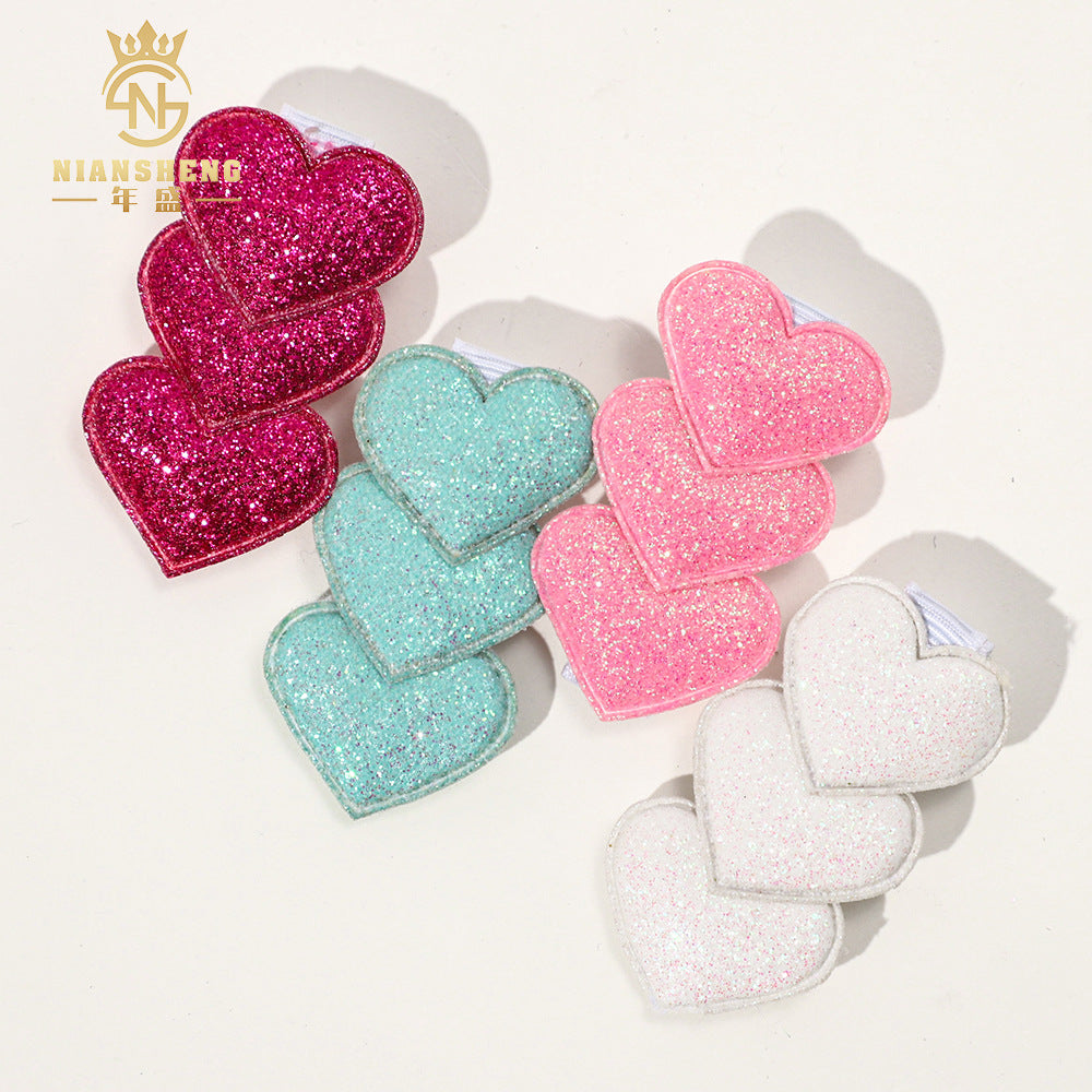 Wholesale Fine powder Valentine's Day heart children's hairpin
