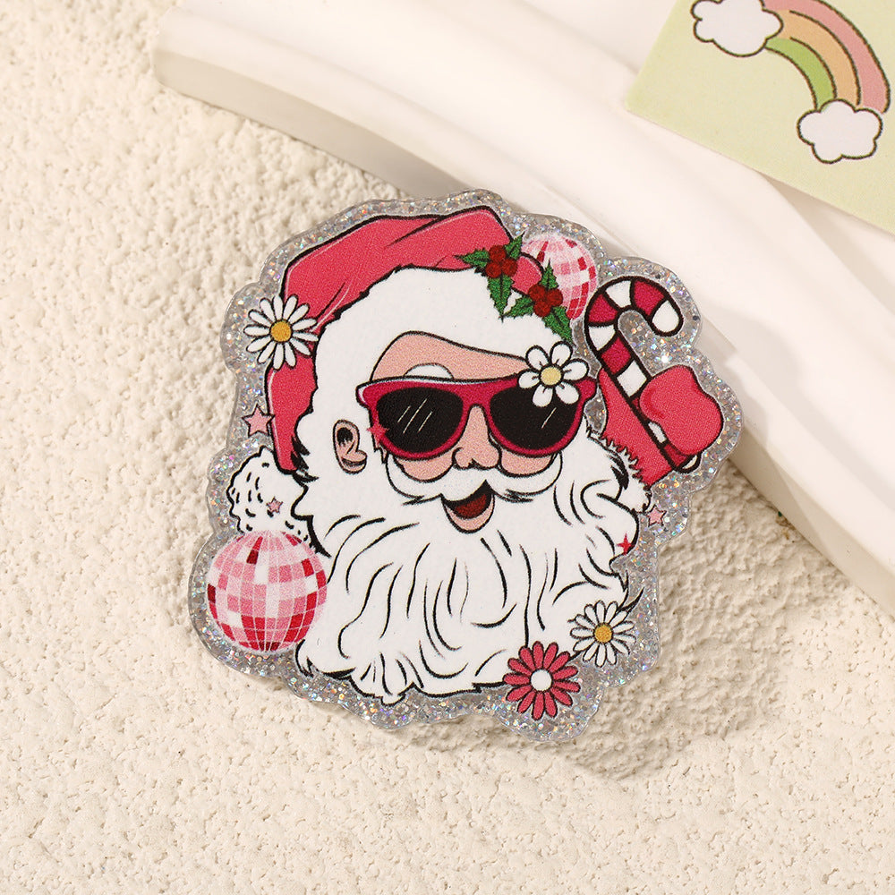 Wholesale 10pcs Colorful Christmas cartoon Acrylic Flatback