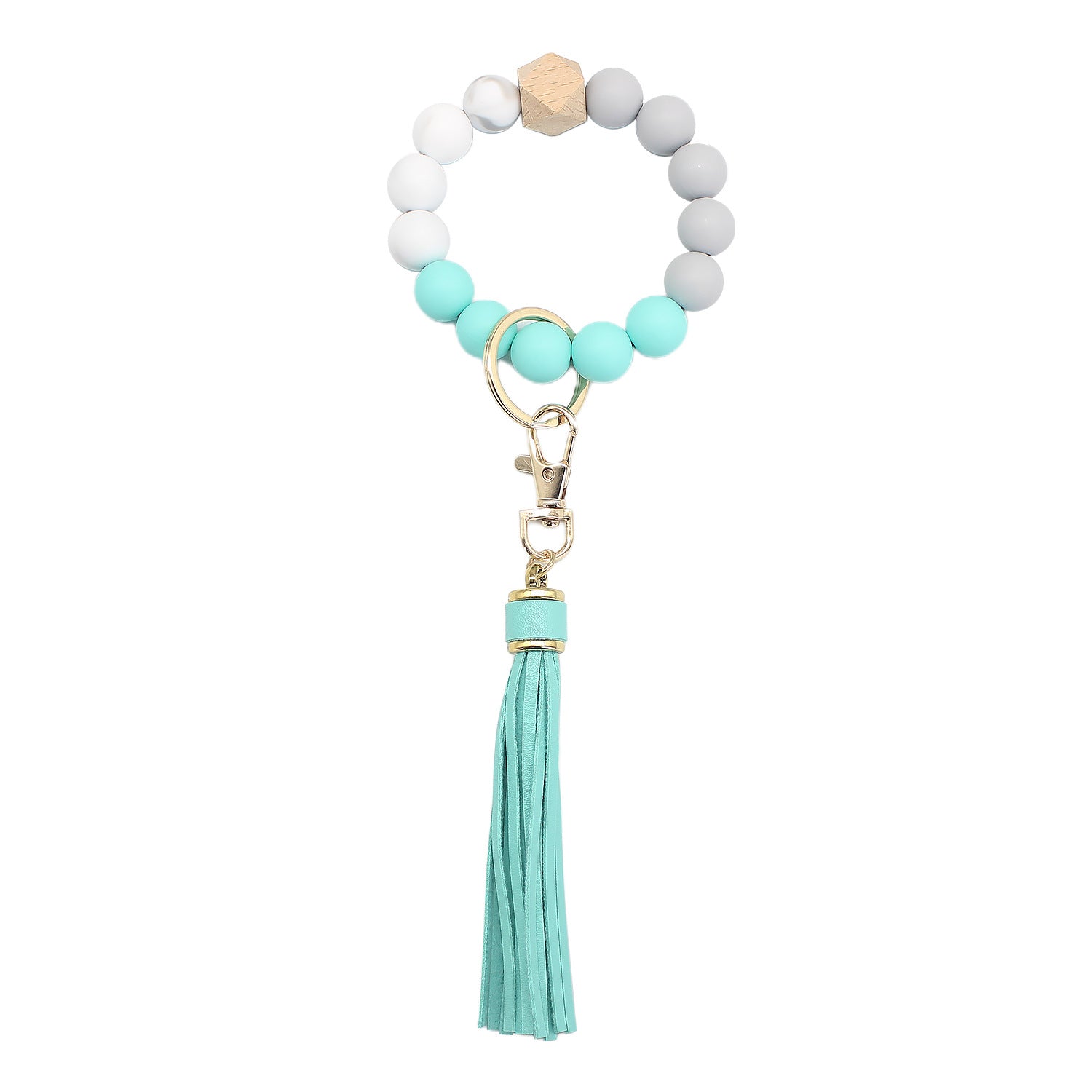 Wholesale Tassel Wood Beads Silicone Beads Wrist Keychain