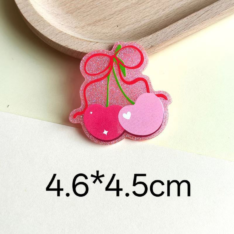 Wholesale 10pcs loose pink cartoon letters peach heart Acrylic Flatback