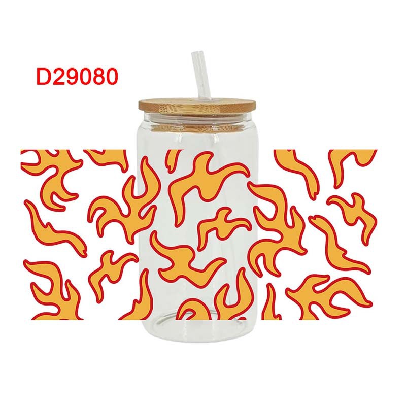 Wholesale Colorful Feather Fireworks 16oz Cup UV DTF Wraps