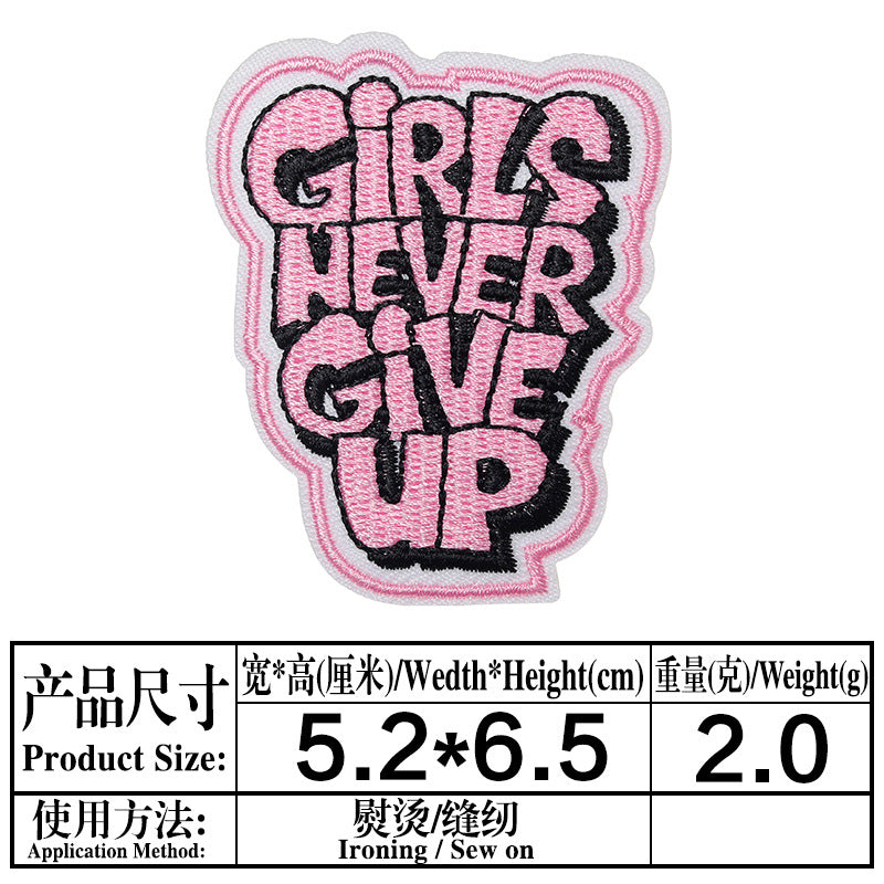Wholesale Inspirational  encourages English embroidery DIY Patches