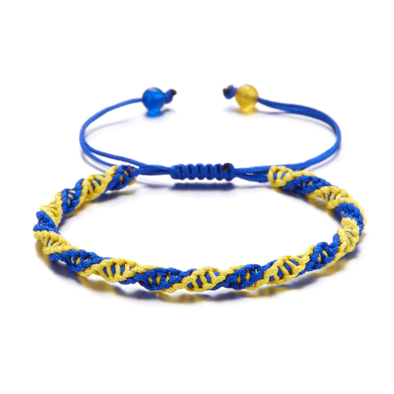 Wholesale Creative Color Matching Yellow and Blue Handwoven Adjustable Bracelet