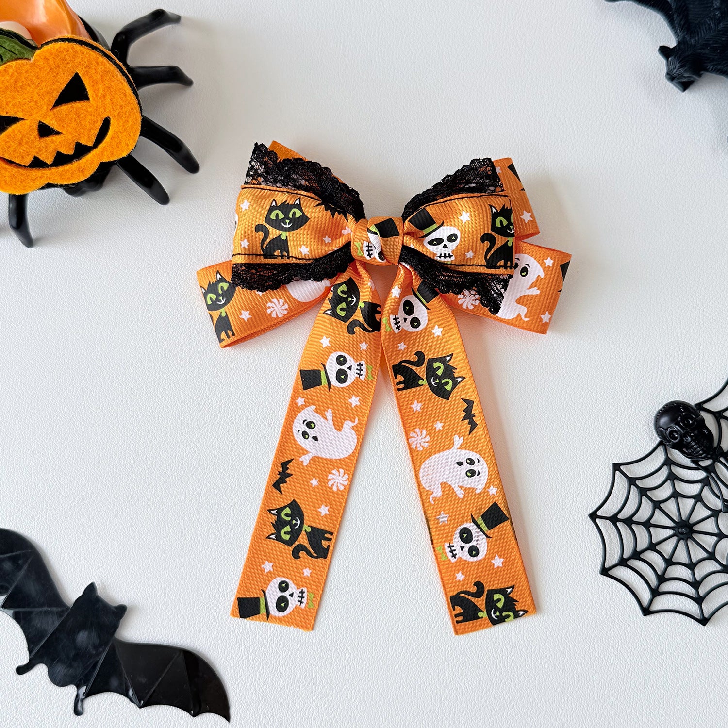 Wholesale  Ghost Pumpkin Ribbon Bow Hair Clips Alligator Clip Hair Accessory Chic Party Gift For Women