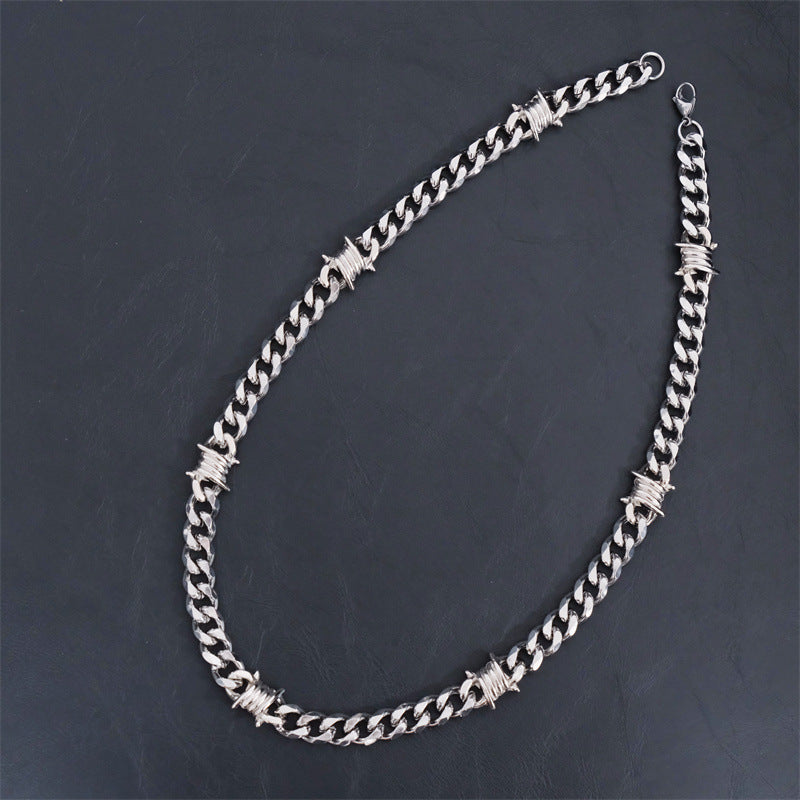 Wholesale Cuban Chain Stainless Steel Punk Knot Titanium Steel Necklace