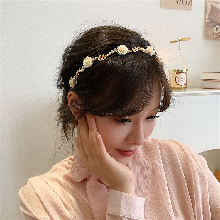 Wholesale Rose Pearl Vintage Hair Hoops