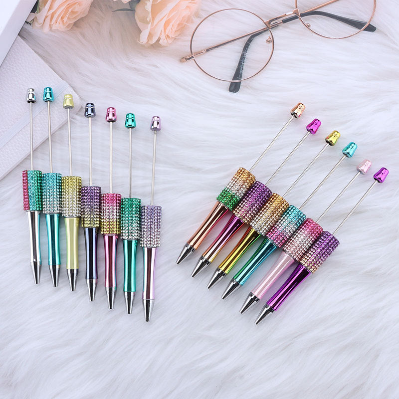 Wholesale 50pcs Diamond Diy Creative Plastic Cute Puzzle Beaded Round Beads Diamond Cute Pen