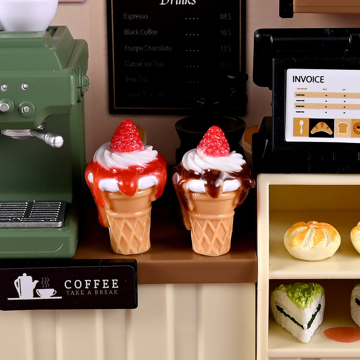 Wholesale 10pcs Resin Simulation Jam Ice Cream Dollhouse Miniature Food Toy Model