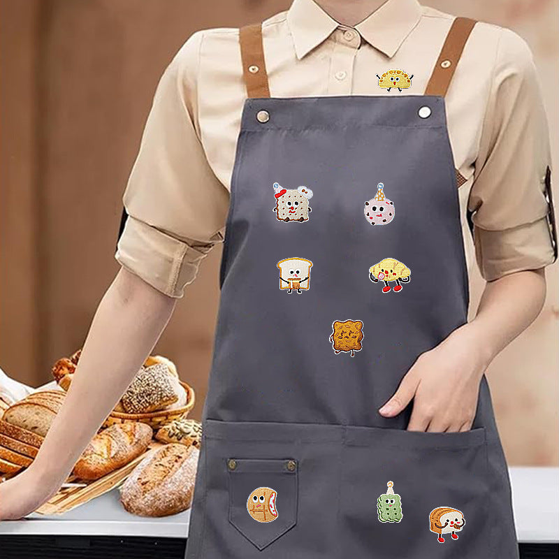 Wholesale Cartoon Matcha Croissant Embroidery Patch For Clothing Hats DIY Craft Decorative Accent