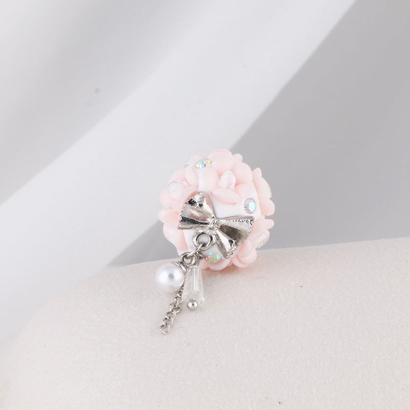 Wholesale Luminous Gemstone Tassel Flower Polymer Clay DIY Beads