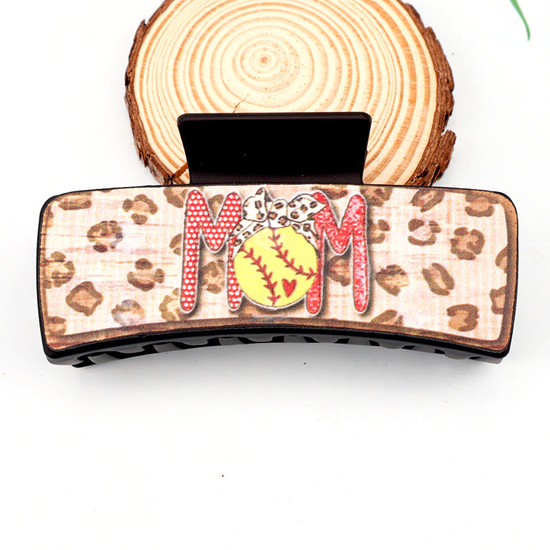 Wholesale Mother's Day Retro Cartoon Ball Patterned Plastic Hair Clips