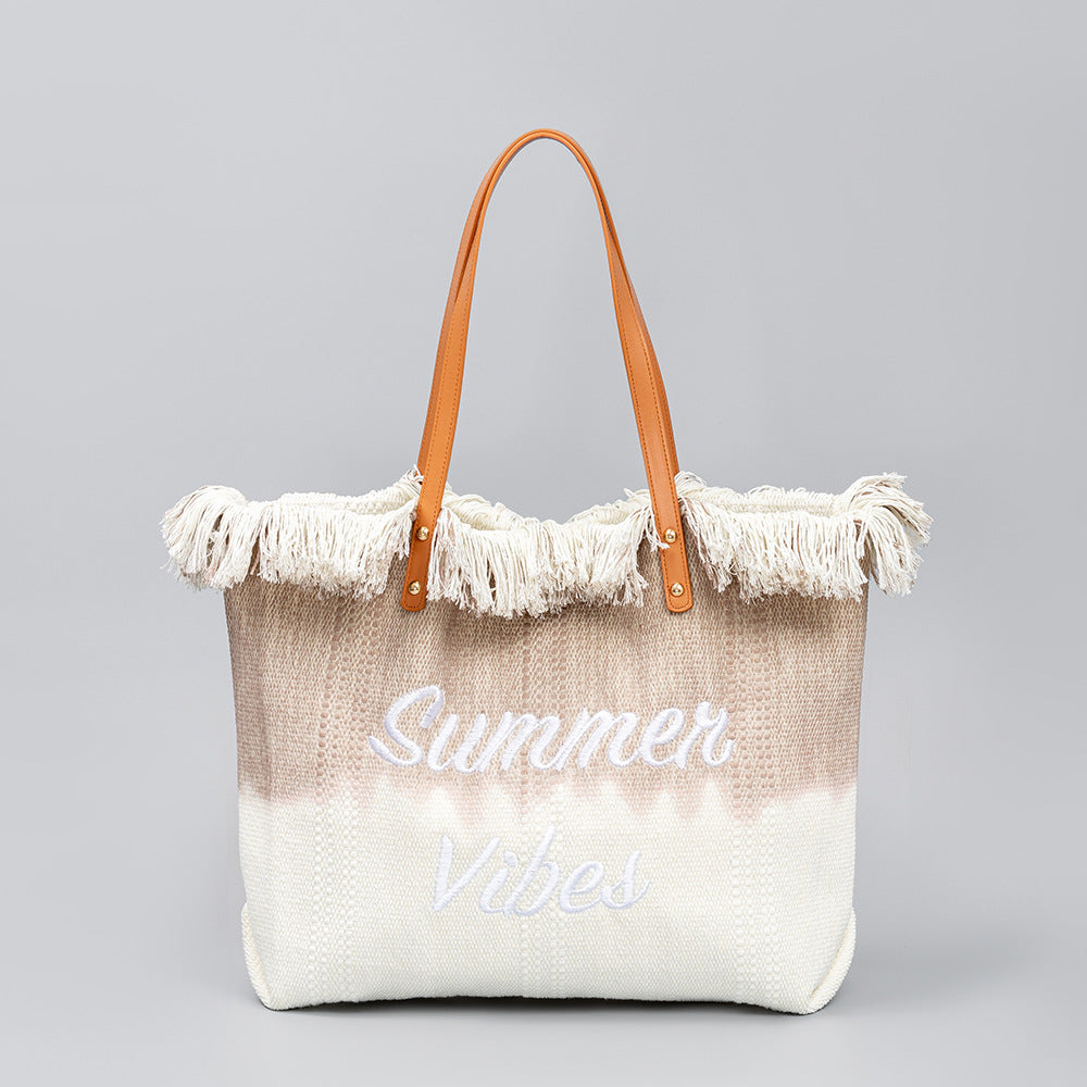 Wholesale Embroidered Tote Bag Tassel Canvas Bag