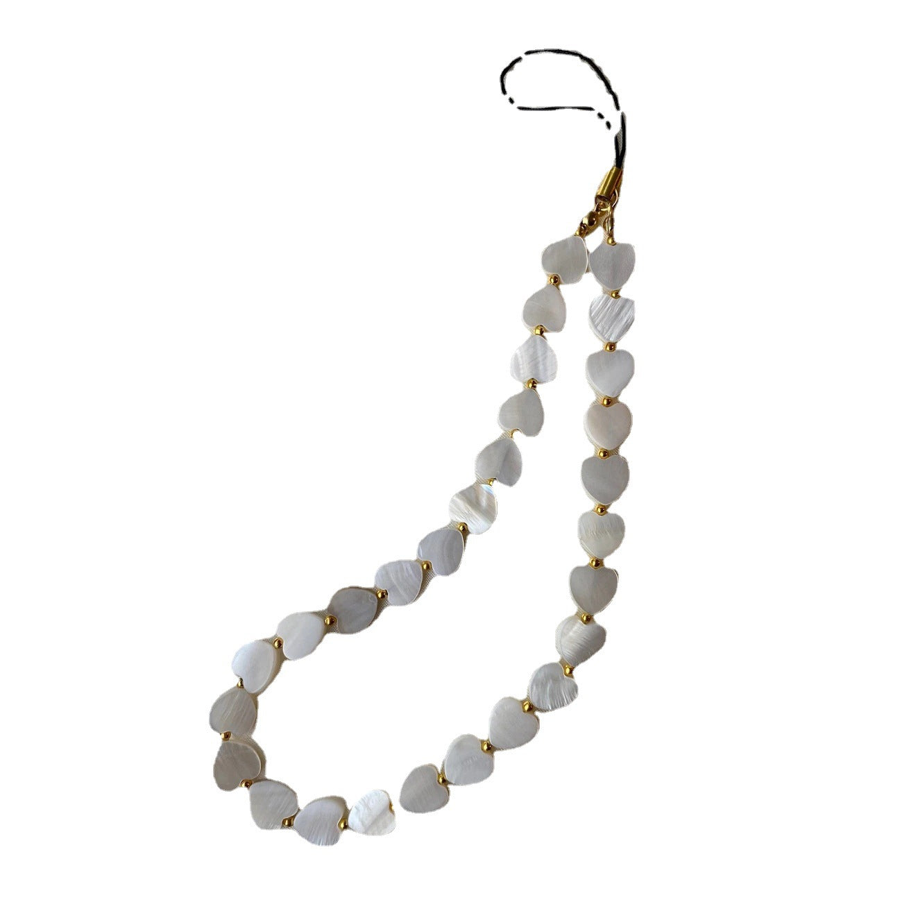 Wholesale Heart Seashell Beaded Phone Chain Keychains Phone Case Accessories