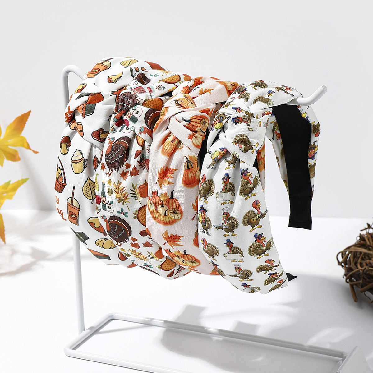 Wholesale Thanksgiving Printed Headband Holiday Hair Accessories