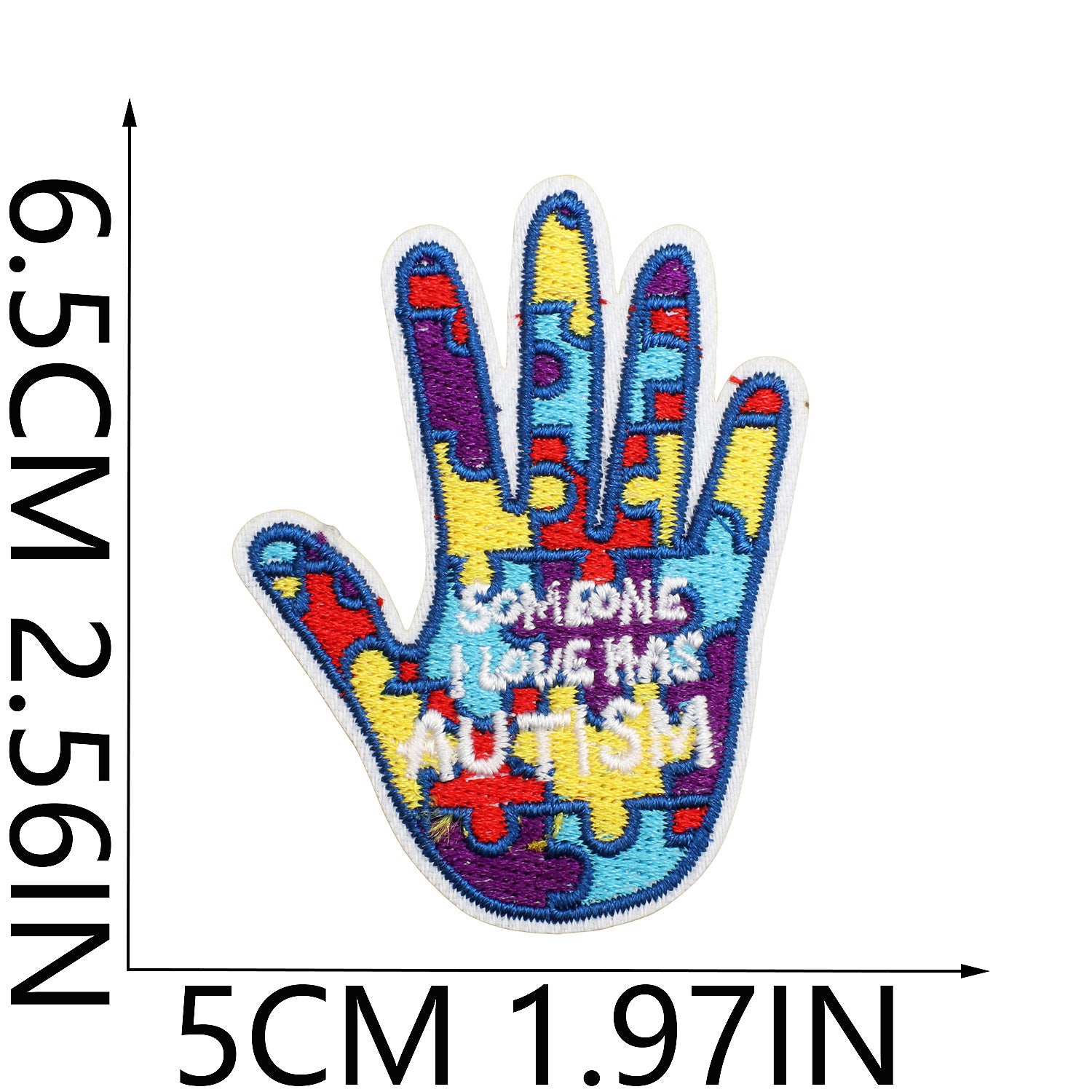 Wholesale Trendy Autism Awareness Embroidered Iron On Patches Butterfly Heart Design Clothing Accessory