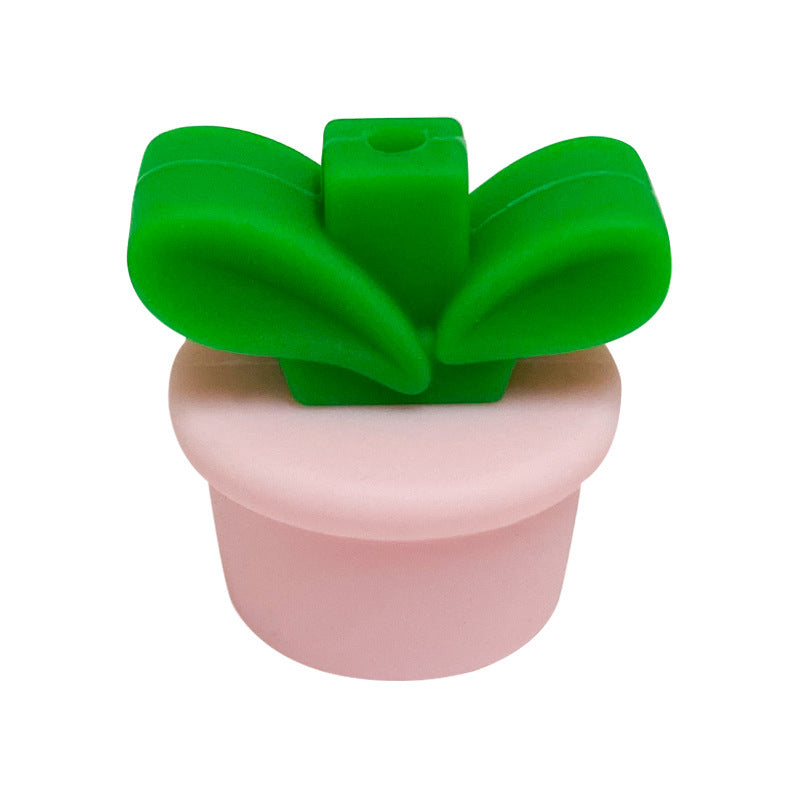 Wholesale 10pcs Flower Pot Grass Focal Beads