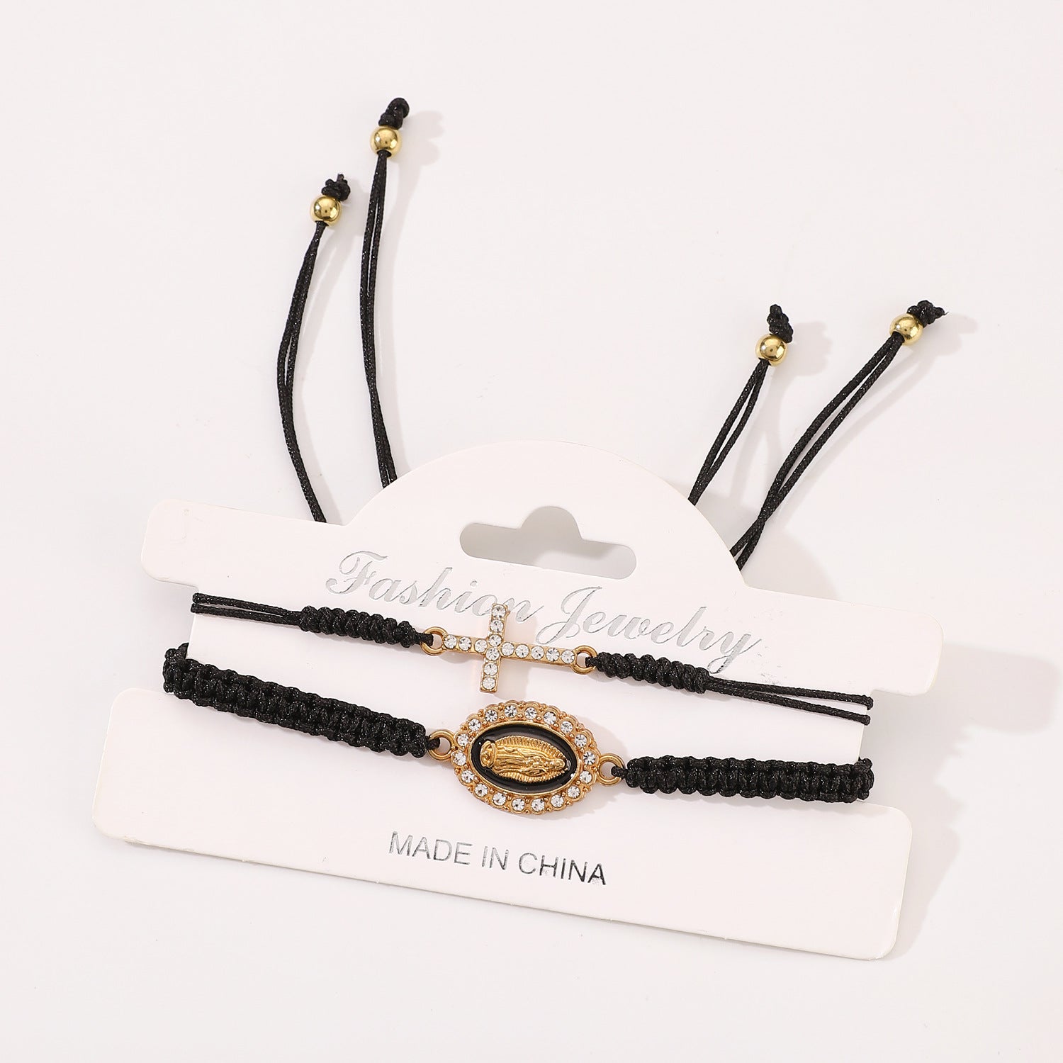 Wholesale Cross two-piece hand-woven adjustable bracelet