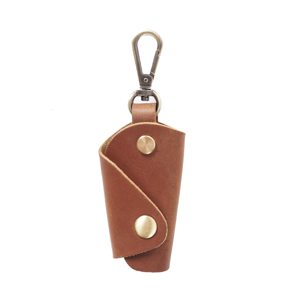 Wholesale First Layer Cowhide Handmade Men's Leather Mini Keychain