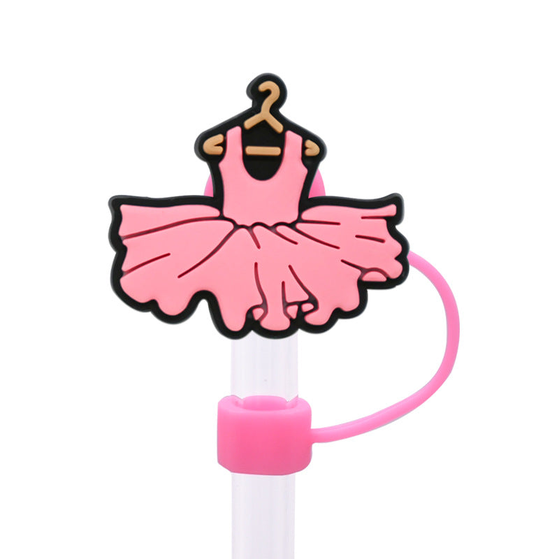 Wholesale Random 100pcs  10MM Ballet Series Dust Plug   Straw Accessories
