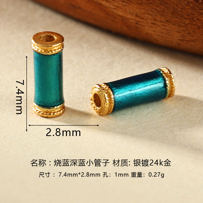 Wholesale DIY enamel multicolor barrel beads spacer beads