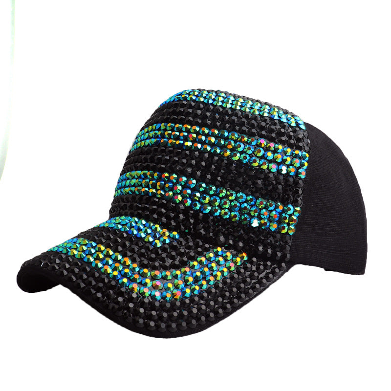 Wholesale Two-color Rhinestone Full Diamond Baseball Cap