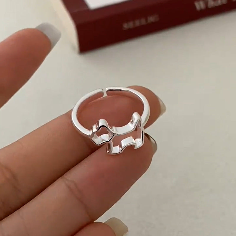 Wholesale 925 silver plate plain ring, high-end, versatile and adjustable opening