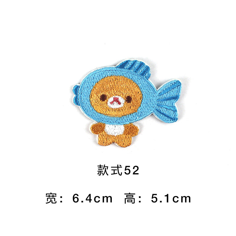 Wholesale Cute Cartoon Embroidered Cloth Patches Self Adhesive Badges For Coat Decoration DIY Craft Supply Gift