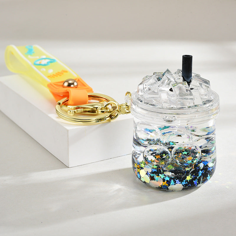 Wholesale Acrylic Oil-Filled Pendant Luminous Iceberg Cup Keychain