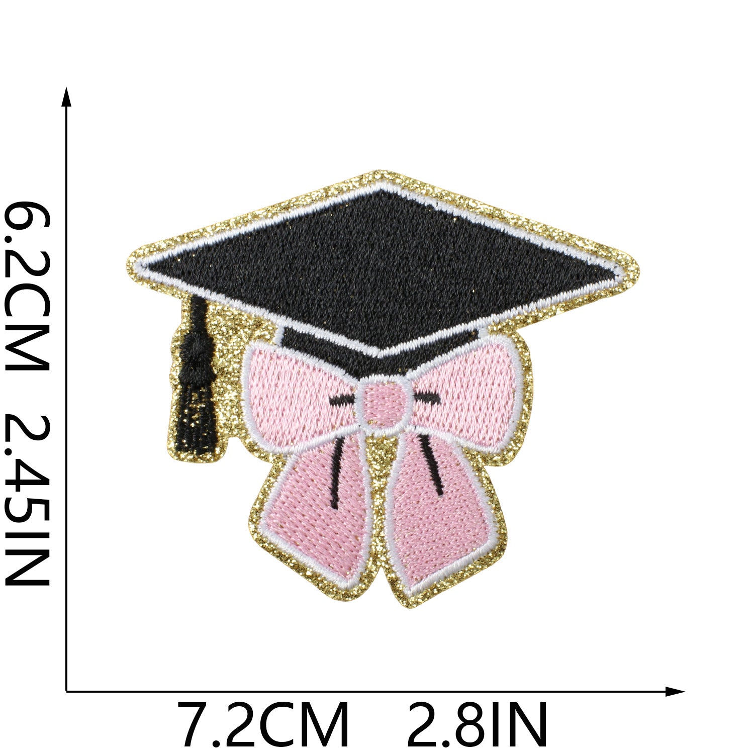 Wholesale Graduation Embroidered Patch Top Honors Future Promise Iron On Applique For Student Clothing DIY Fashion Accessory