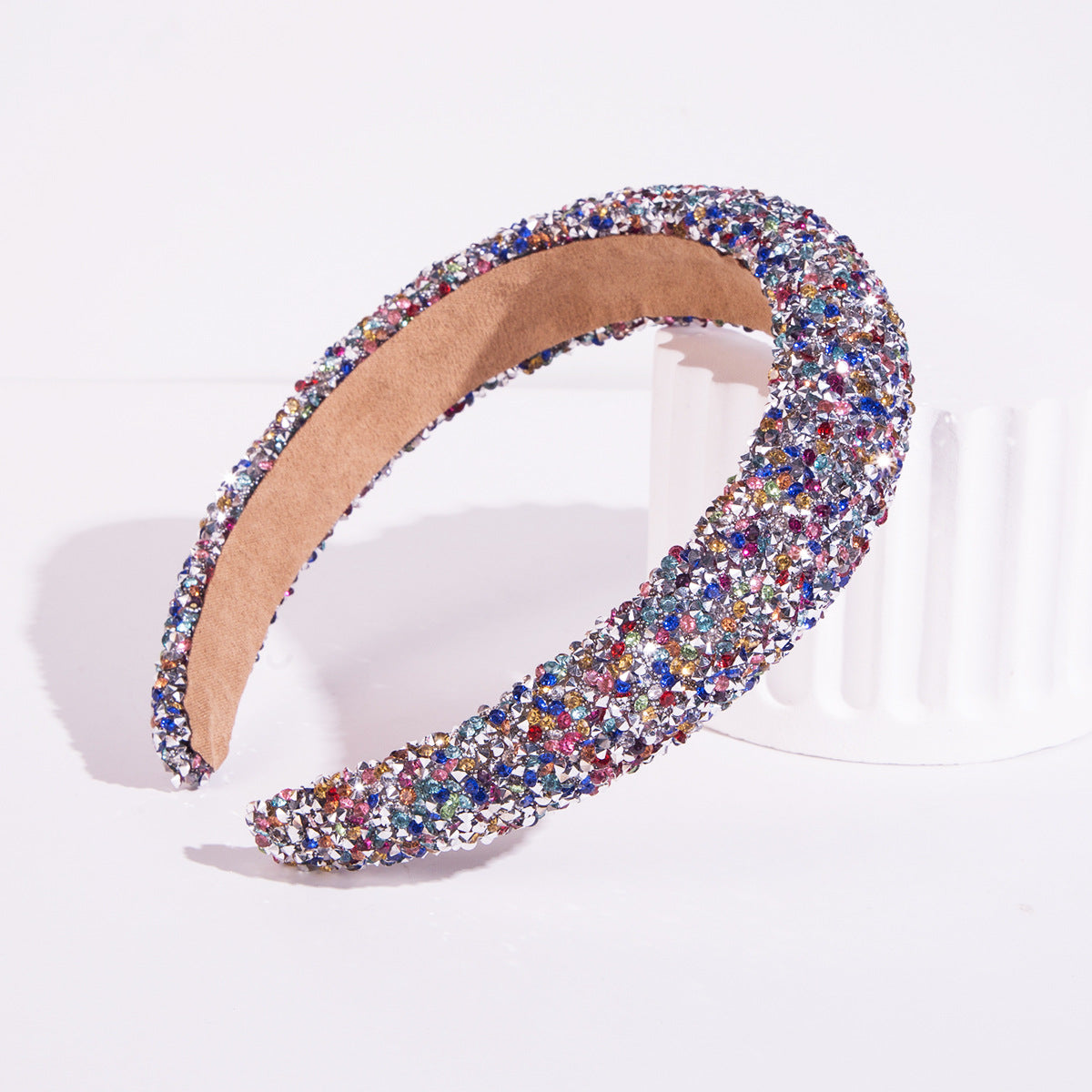 Wholesale New fashion hair pressure non-slip pure handmade sponge wide edge inlaid small rhinestone increased cranial top hair accessories women's headband