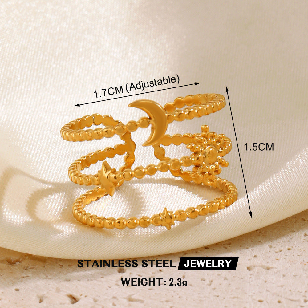 Wholesale Popular Stainless Steel Love Women's Personality Hip Hop Line  Ring