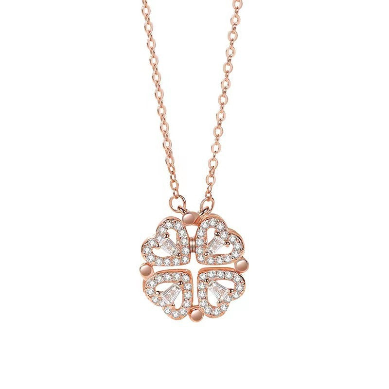 Wholesale Love Four-leaf Clover Stacking Necklace