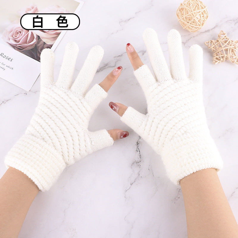 Wholesale Two-finger Office Writing Imitation Cashmere Gloves
