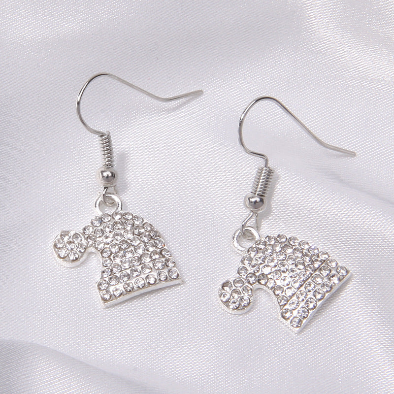 Wholesale Diamond Bell Snowflake Christmas Tree Earrings