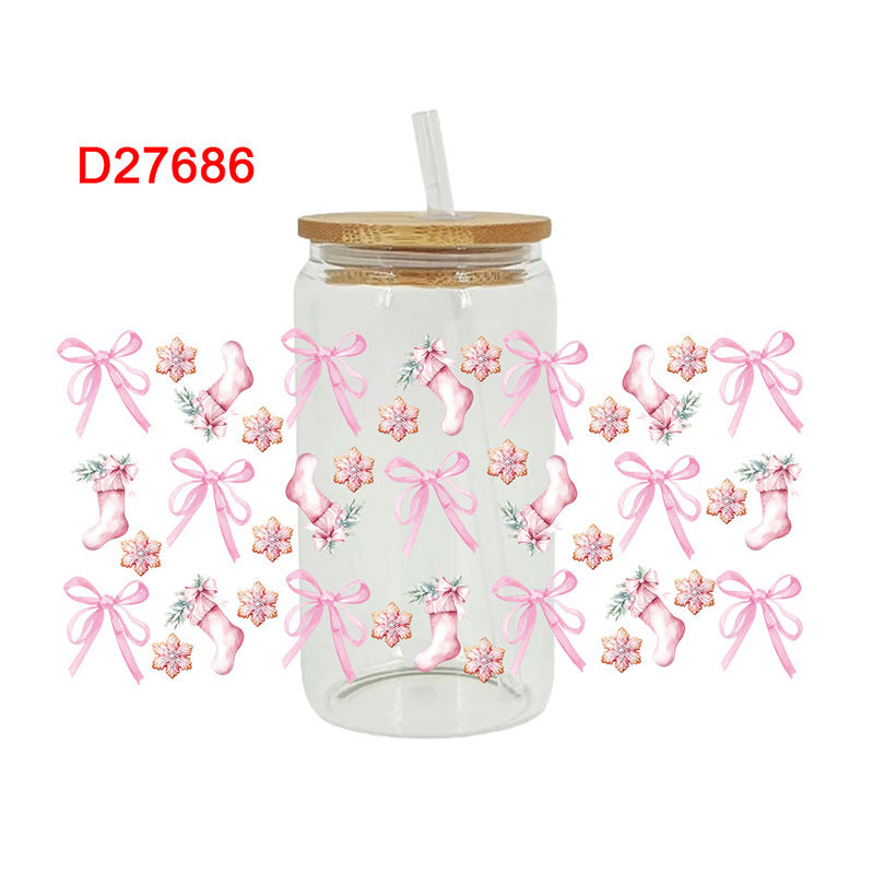 Wholesale Paste Glass Crystal Label 16oz Cup UV DTF Wraps