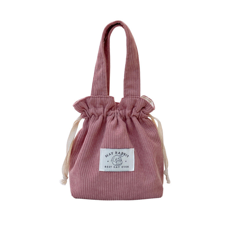 Wholesale Corduroy drawstring bag large capacity hand-held canvas bag