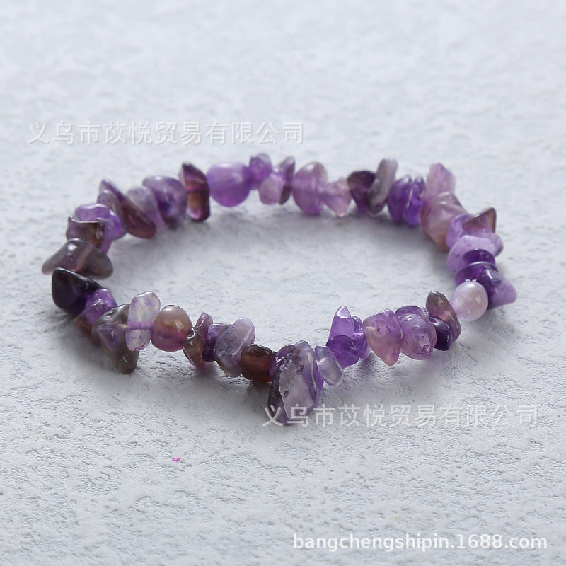 Wholesale 5pcs natural crystal gravel elastic bracelet colorful gravel bracelet