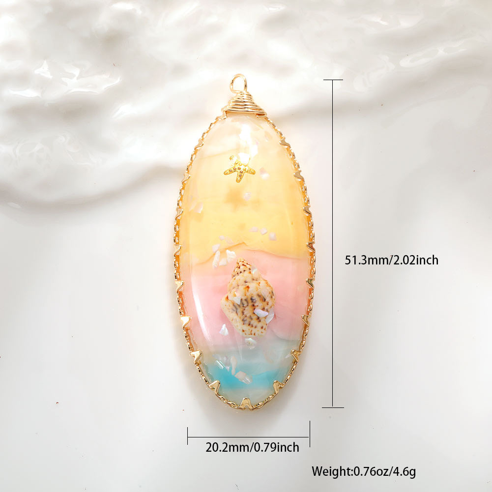 Wholesale DIY copper wire edge conch real flower dried flower pendant accessories