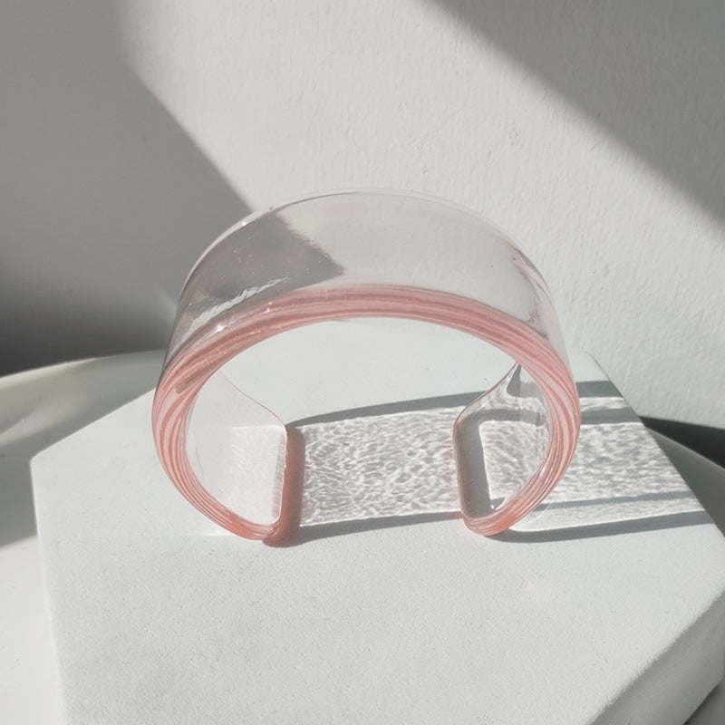 Wholesale Color Acrylic Simple Geometric Transparent Resin Bracelet