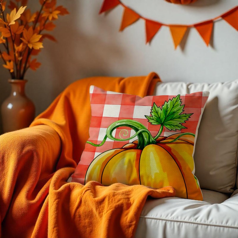 Wholesale Thanksgiving pumpkin pillow linen dirt-resistant breathable seat cushion sofa pillow case